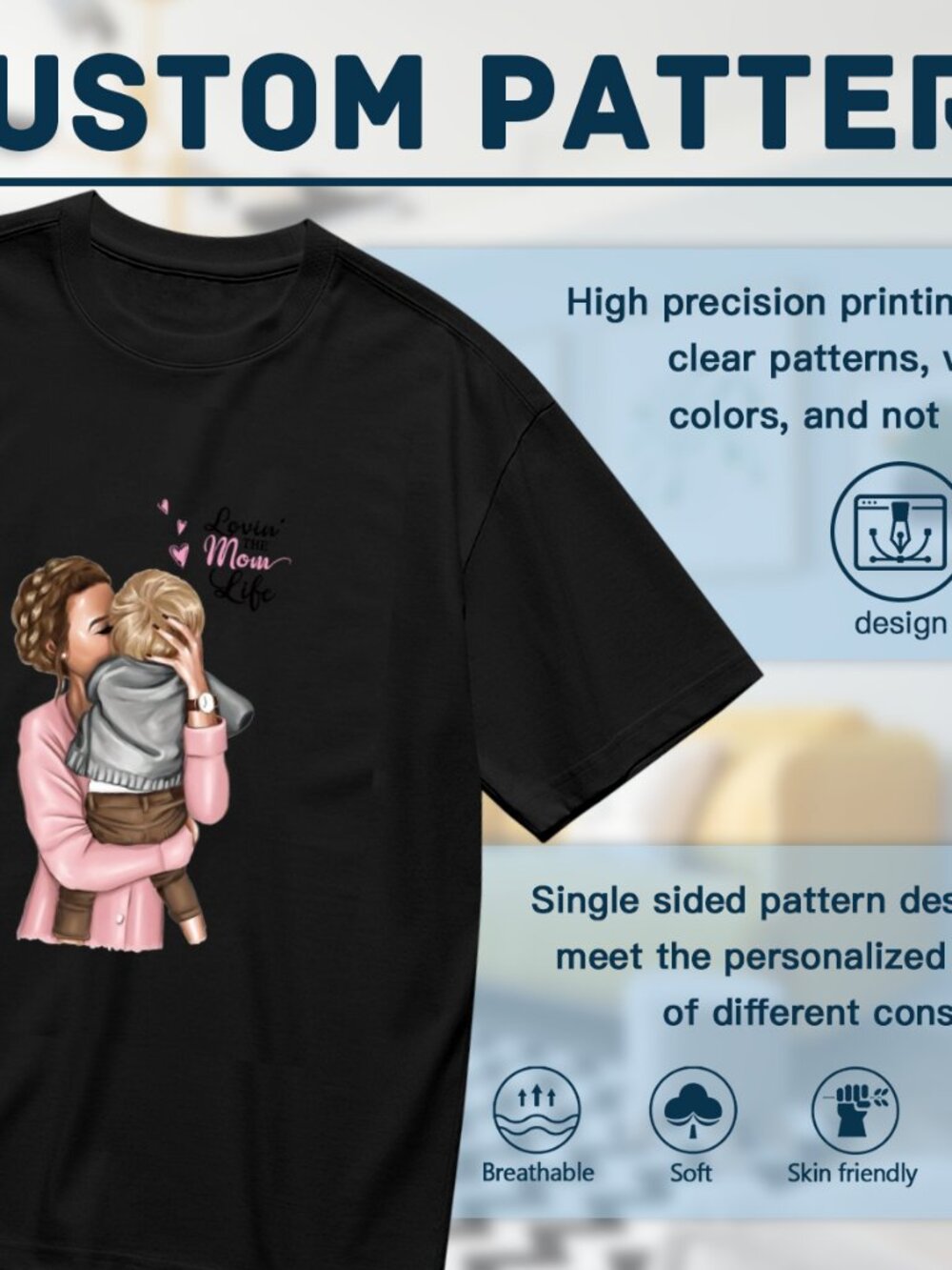 Black 'Love You Mom' Graphic Tee - Picture 2 of 5